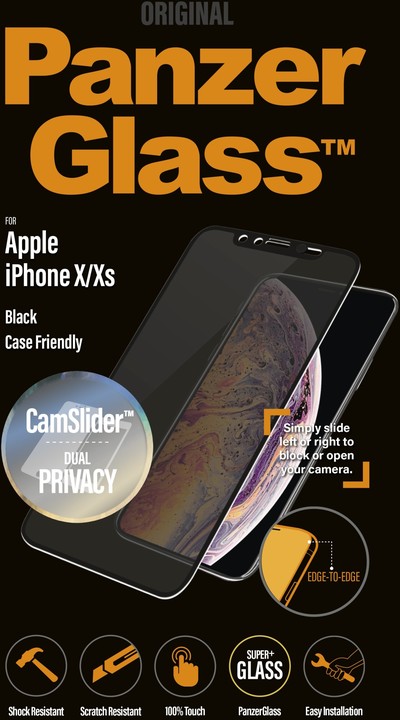 PanzerGlass Edge-to-Edge Privacy pro Apple iPhone X/Xs s CamSlider, černá_419176153
