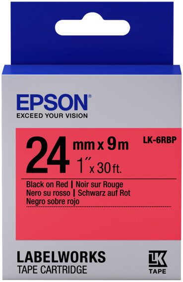 Epson LabelWorks LK-6RBP, páska pro tiskárny etiket, 24mm, 9m, černo-červená_1043242743