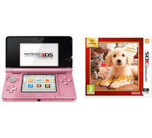 Nintendo 3DS, růžová + Nintendogs+Cats: Golden Retriever_467627575