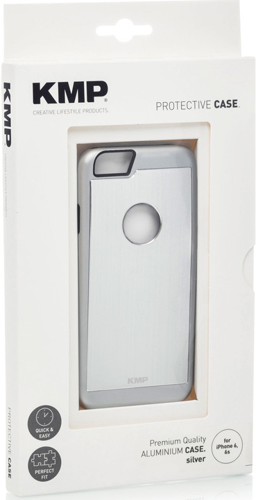 KMP hliníkové pouzdro pro iPhone 6, 6s, stříbrná_923953559