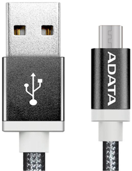 ADATA Micro USB kabel pletený, 1m, černý_1674919336