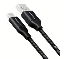 AXAGON SPRING USB-C - USB-A, 0.5m, 3A, oplet, černý_637197412