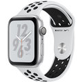 Apple Watch Nike+ Series 4, 44mm, pouzdro ze stříbrného hliníku/černý řemínek