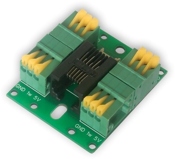 Tinycontrol LANKON-062 splitter kabelový, 4x svorkovnice, 1x RJ12, 1x l2C, pro DS18B20, LAN ovladač_239309875