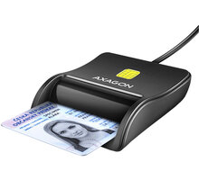 AXAGON CRE-SM3N, USB-A FlatReader čtečka kontaktních karet Smart card (eObčanka), kabel 1.3m_34407596