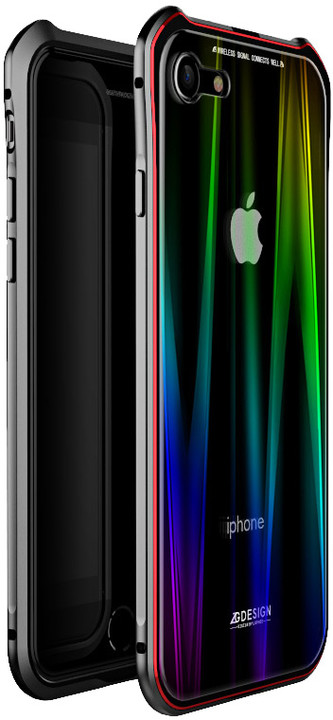 Luphie Aurora Magnet Hard Case Glass pro iPhone 7/8, černo/červená_819003723