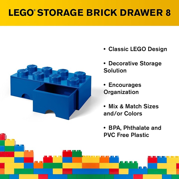 Úložný box LEGO, 2 šuplíky, velký (8), modrá_1826475204