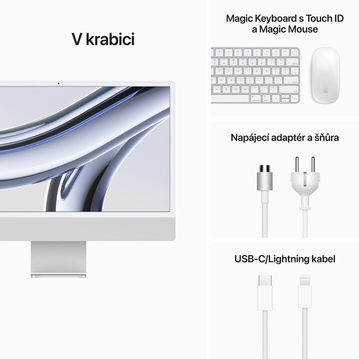 Apple iMac 24&quot; 4,5K Retina /M3 8-core/8GB/256GB SSD/10-core GPU, stříbrná_1349361470