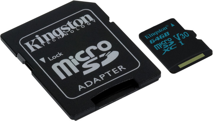 Kingston Micro SDXC Canvas Go! 64GB 90MB/s UHS-I U3 + SD adaptér_1633756636