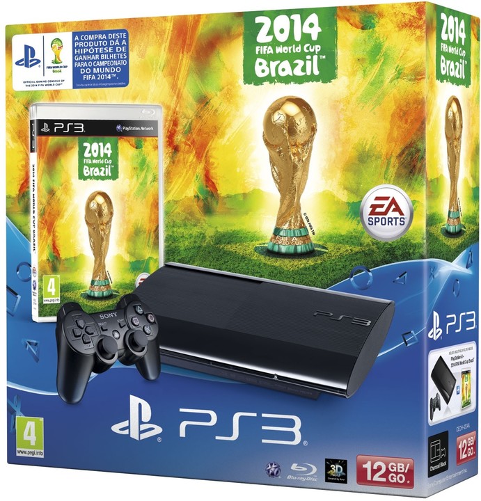PlayStation 3 - 12GB + FIFA World Cup 2014 (v ceně 6000 Kč)_1818585494