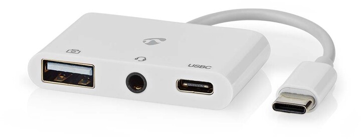 Nedis Multiportový adaptér USB-C, USB-A, USB-C, 3.5mm jack, bílá_645605335