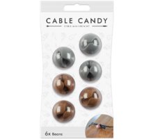 Cable Candy kabelový organizér Beans, 6 ks, šedá a hnědá_1934687785