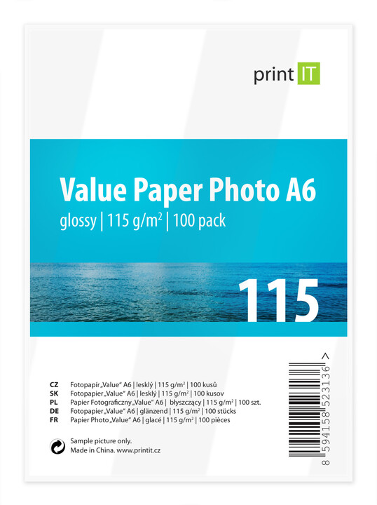 PRINT IT Value Paper Photo A6 115 g/m2 Glossy 100ks_1057795414