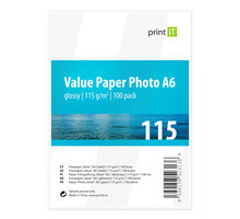 PRINT IT Value Paper Photo A6 115 g/m2 Glossy 100ks_1057795414