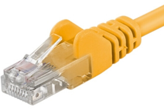 PremiumCord Patch kabel UTP RJ45-RJ45 level 5e, 1m, žlutá_2046683828