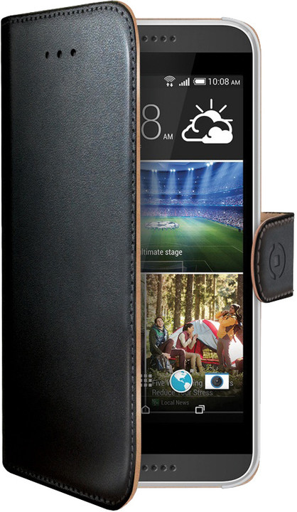 CELLY Wally pouzdro pro HTC Desire 620G, PU kůže, černá_1786679039