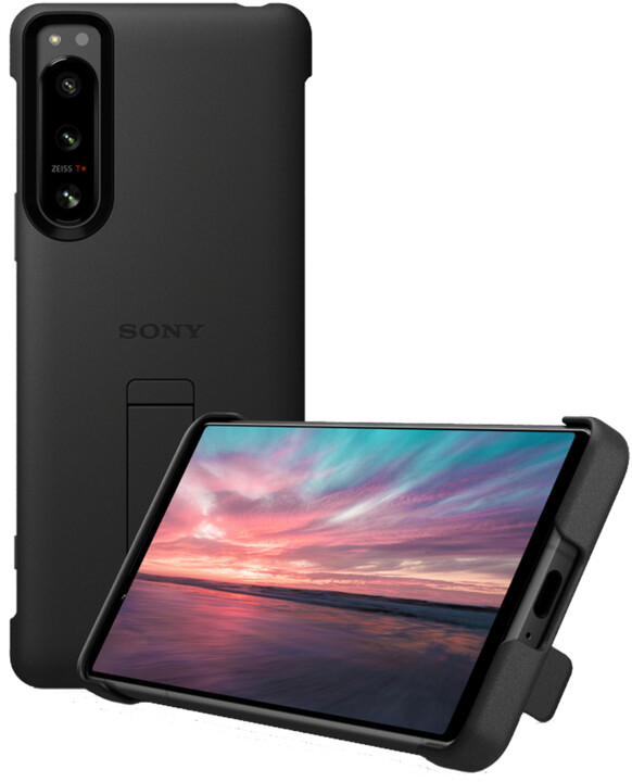 Sony zadní kryt pro Sony Xperia 5 IV 5G se stojánkem, černá_1382235153