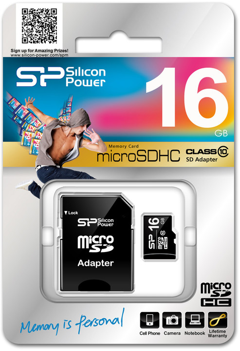 Silicon Power Micro SDHC 16GB Class 10 + adaptér_406823251