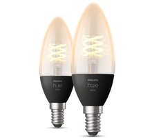 Philips Hue White 4.5W 550lm Filament svíčka E14 2ks Poukaz 200 Kč na nákup na Mall.cz