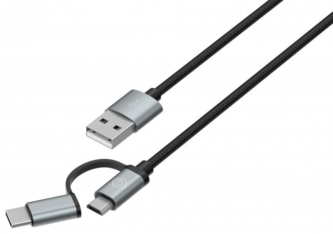 LAB.C USB-C a microUSB kabel 1,2 m, šedá_1335980328