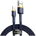 BASEUS kabel Cafule USB-A - Lightning, nabíjecí, datový, 1.5A, 2m, zlatá/modrá