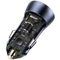 Baseus nabíječka do auta Golden Contactor Pro, USB-C, USB-A, QC, 40W, tmavě šedá_1562959548