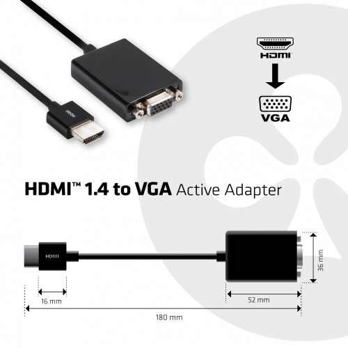 Club3D HDMI 1.4 na VGA (D-SUB 15 pin), aktivní adaptér, 18cm_2091198188