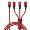 RhinoTech nabíjecí a datový kabel 3v1 USB-C - MicroUSB/Lightning/USB-C, 40W, 1.2m, červená_818833358