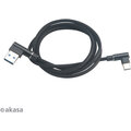 Akasa kabel USB-A 2.0 - USB-C, M/M, zahnuté konektory 90°, 1m, černá_1118923357