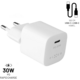 FIXED síťová nabíječka Mini s USB-C, PD, 30W, bílá + USB-C - USB-C kabel, 1m, bílá_968661645