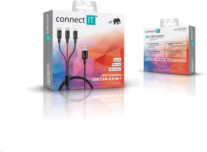 CONNECT IT Wirez 3in1 USB-C &amp; Micro USB &amp; Lightning, 1,2 m_169974335