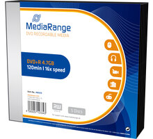 MediaRange DVD+R 4,7GB 16x, Slimcase 5ks MR419