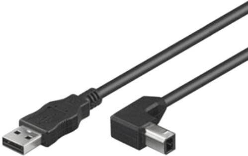 PremiumCord kabel USB 2.0, A-B, 0,5m se zahnutým USB-B konektorem 90°_441558203