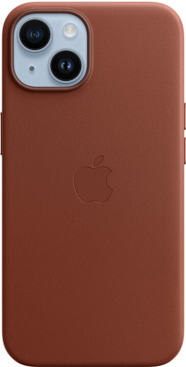 Apple kožený kryt s MagSafe pro iPhone 14, cihlově hnědá_339319695