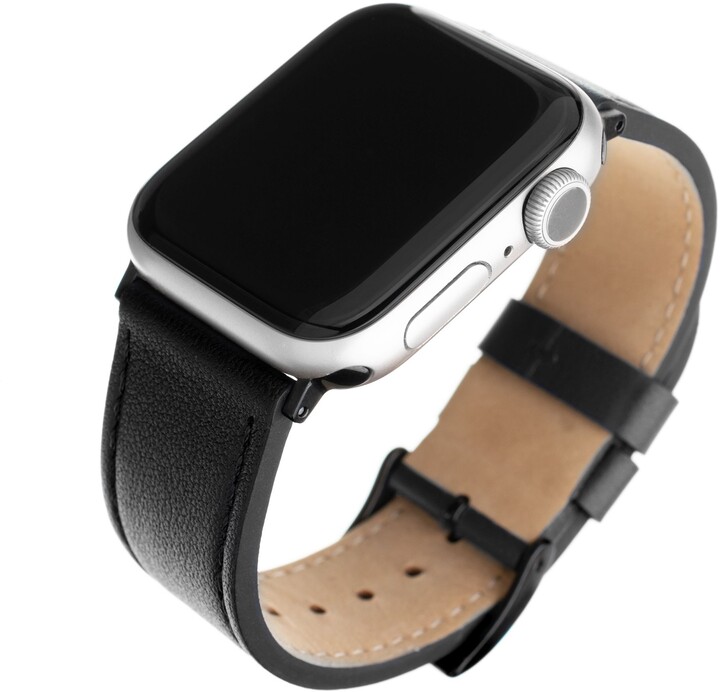 FIXED kožený řemínek pro Apple Watch 42/44/45mm, černá_2066519706