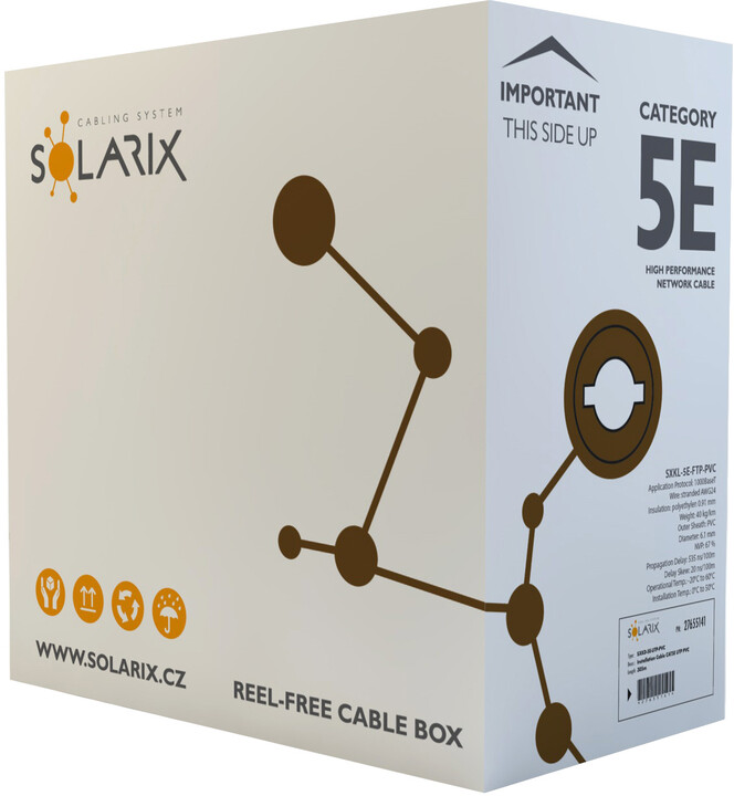 Solarix kabel licna CAT5E FTP PVC šedý 305m/box SXKL-5E-FTP-PVC-GY_1683148686