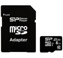 Silicon Power Micro SDHC Elite 8GB Class 10 UHS-I + adaptér_2096535672