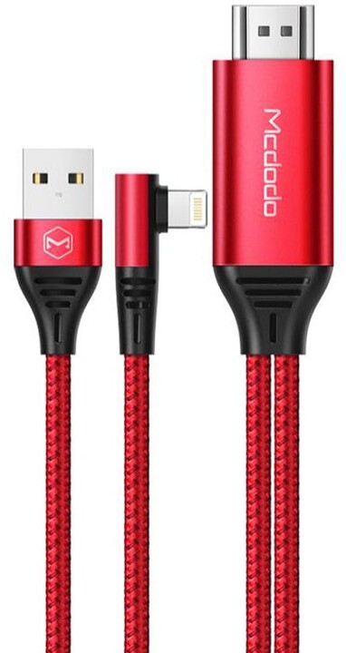 Mcdodo kabel HDMI - Lightning, M/M, 2m, červená_280808892