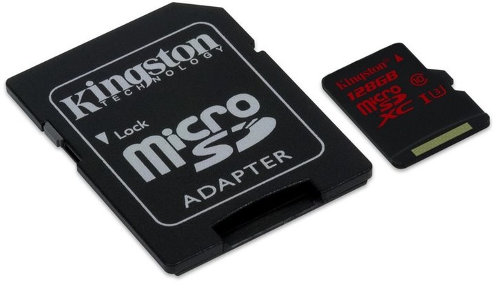 Kingston Micro SDXC 128GB Class 10 UHS-I U3 + SD adaptér_1872068961