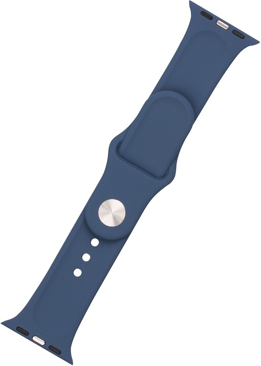 FIXED silikonový řemínek pro Apple Watch 42/44/45mm, 2 délky, tmavě modrá_1379575096