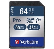 Verbatim Pro SDXC 64GB Verbatim (Class 10) Poukaz 200 Kč na nákup na Mall.cz