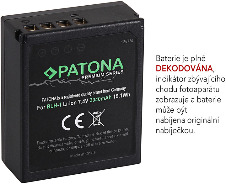 Patona baterie pro foto Olympus EM-1 Mark II, 2040mAh Li-Ion Premium_906425034