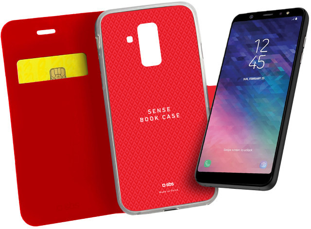 SBS Pouzdro Book Sense pro Samsung Galaxy A6+, červená_949256203