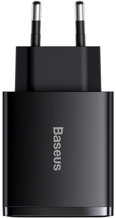 Baseus rychlonabíjecí adaptér, 2x USB-A, 1x USB-C, 30W, černá_858547997