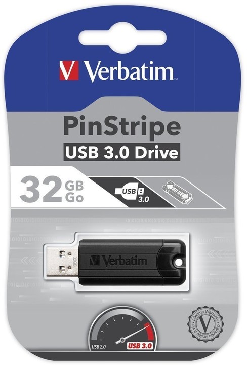 Verbatim PinStripe 32GB černá_1306342172