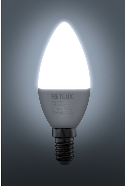 Retlux žárovka RLL 428, LED C37, E14, 6W, denní bílá_1160392363