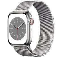 Apple Watch Series 8, Cellular, 41mm, Silver Stainless Steel, Silver Milanese Loop_1514210947
