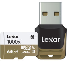 Lexar Micro SDXC Professional 64GB 1000x Class 10 UHS-II + USB čtečka_2040263811