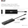 Club3D dokovací stanice USB-C, 8-in-1 MST Dual 4K60Hz, Display Travel Dock_166449401
