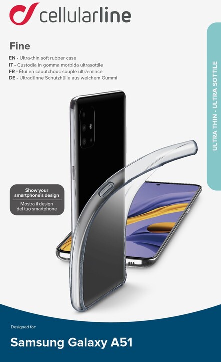 Cellularline extratenký zadní kryt Fine pro Samsung Galaxy A51, čirá_383293002